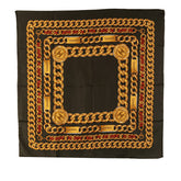 シャネル チェーン モチーフ スカーフ カーキ ゴールド マルチカラー シルク レディース CHANEL 【中古】